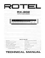 Preview for 1 page of Rotel RX-802 Technical Manual