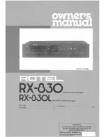 Preview for 1 page of Rotel RX-830 Owner'S Manual