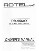 Rotel Six Channel Power Amplifier RB-956AX Owner'S Manual preview