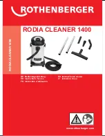 Rothenberger RODIA CLEANER 1400 Instructions For Use Manual preview