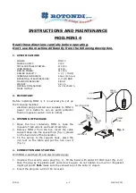 Предварительный просмотр 1 страницы ROTONDI MINI 4 Instruction And Maintenance