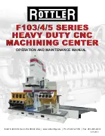 Rottler F103 Series Installation Manual, Operation And Maintenance Manual preview