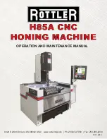 Rottler H85A Operation And Maintenance Manual preview