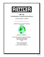 Предварительный просмотр 1 страницы Rottler HP 7A Operation And Maintenance Manual