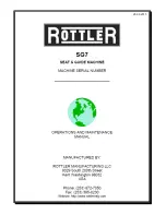 Rottler SG7 Operation And Maintenance Manual preview