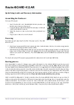 RouterBOARD 411AR Quick Setup Manual And Warranty Information preview