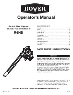 Preview for 1 page of Rover R4HB Operator'S Manual