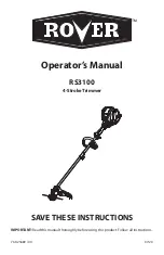 Preview for 1 page of Rover RS3100 Operator'S Manual