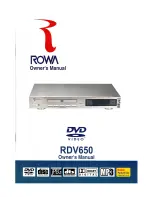 Предварительный просмотр 1 страницы ROWA RDV650 Owner'S Manual