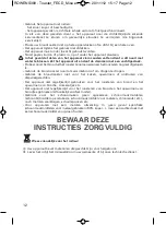 Предварительный просмотр 12 страницы Rowenta TL6811 Manual