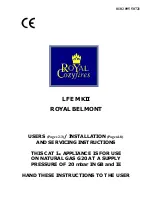 Royal Cozyfires Royal Belmont G20 Installation And Servicing Instructions preview