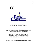 Royal Cozyfires Super Hot Toater Installation And Servicing Instructions preview