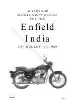 Royal Enfield 350 BULLET 1989 Workshop Maintenance Manual preview