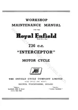 Preview for 1 page of Royal Enfield INTERCEPTOR 1965 Workshop Maintenance Manual