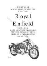 Royal Enfield METEOR MINOR AIRFLOW 1958 Workshop Maintenance Manual preview