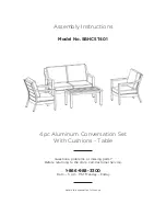 Preview for 25 page of Royal garden Manchester Bay 4pc Aluminum Conversation Set With Cushions Loveseat SBHCST401 Assembly Instructions Manual