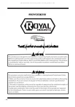 Preview for 10 page of Royal Mounts ROY3512B Installation Manual