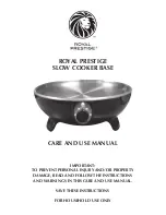 Royal Prestige Slow Cooker Base Care And Use Manual предпросмотр