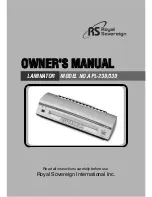 Preview for 1 page of Royal Sovereign APL-230 Owner'S Manual