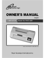 Preview for 1 page of Royal Sovereign RHD-2201 Owner'S Manual