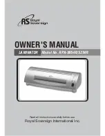 Preview for 1 page of Royal Sovereign RPA-5254R Owner'S Manual