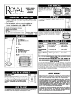 Royal Commercial sweeper Owner'S Manual preview