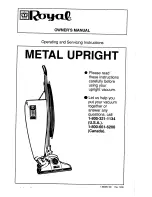 Preview for 1 page of Royal metal upright Owner'S Manual