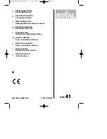 Royal RBC 41 Operating Instructions Manual preview