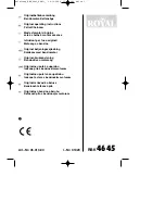 Preview for 1 page of Royal RBK 4645 Operating Instructions Manual