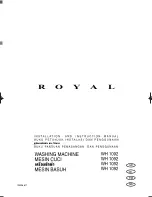 Preview for 1 page of Royal WH 1092 Installation And Instruction Manual