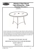 Предварительный просмотр 1 страницы Royalcraft Alderley 6 Seat Round Table Dining Set – Table Assembly Instructions