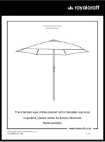 Предварительный просмотр 1 страницы Royalcraft AMALFI IVORY 2.3M PARASOL Assembly Instructions