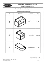 Preview for 3 page of Royalcraft Berlin 4 Seater Sofa Set Assembly Instructions Manual