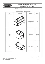 Preview for 3 page of Royalcraft Berlin 5 Seater Sofa Set Assembly Instructions Manual