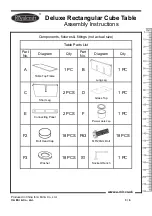 Preview for 3 page of Royalcraft Deluxe Rectangular Cube Table Assembly Instructions Manual