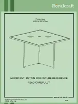 Preview for 1 page of Royalcraft Deluxe Square Cube Table Assembly Instructions Manual