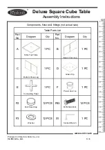 Preview for 3 page of Royalcraft Deluxe Square Cube Table Assembly Instructions Manual