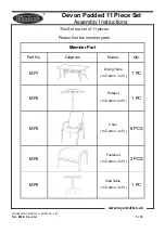 Предварительный просмотр 3 страницы Royalcraft Devon Padded 11 Piece Set Assembly Instructions Manual