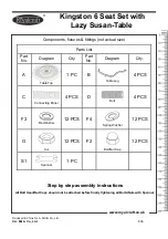 Предварительный просмотр 3 страницы Royalcraft Kingston 6 Seat Set with Lazy Susan-Table Assembly Instructions Manual