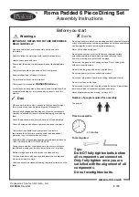 Preview for 2 page of Royalcraft Roma Padded 6 Piece Dining Set Assembly Instructions Manual