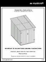 Royalcraft Velo 2 Assembly Instructions Manual preview