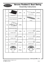 Preview for 4 page of Royalcraft Verona Padded 3 Seat Swing Assembly Instructions Manual