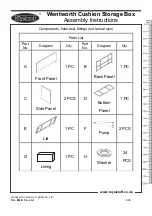 Предварительный просмотр 3 страницы Royalcraft W155-D92 Series Assembly Instructions Manual