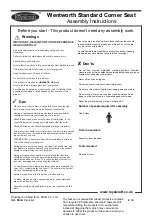 Предварительный просмотр 2 страницы Royalcraft Wentworth Standard Corner Seat Assembly Instructions