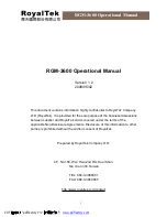 Preview for 1 page of RoyalTek RGM-3600 Operation Manual