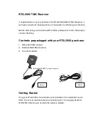 Preview for 1 page of RoyalTek TMC Receiver RTA-2000 User Manual