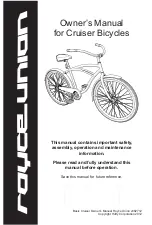 Royce Union Cruiser bicycles Owner'S Manual preview
