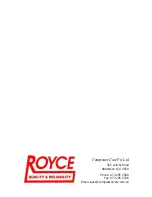 Preview for 14 page of Royce RC130 Operation Manual