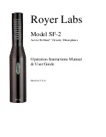 royer Active Ribbon SF-2 Operation Instructions Manual & User Manual предпросмотр