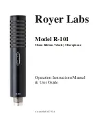 royer R-101 Operation Instructions Manual & User Manual preview